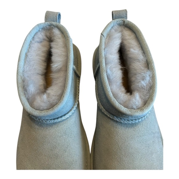 US Size 6 - UGG Women's CLASSIC ULTRA MINI Suede Leather Sea Foam - Picture 4 of 8